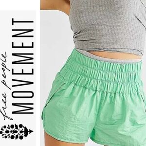 Free People Movement Women's The Way Home Light Green High Waisted Shorts